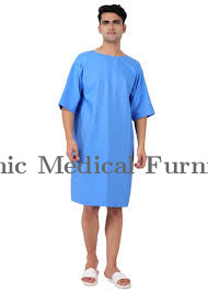 Stitched Hospital Patient Gown, Machine wash, Size: Large